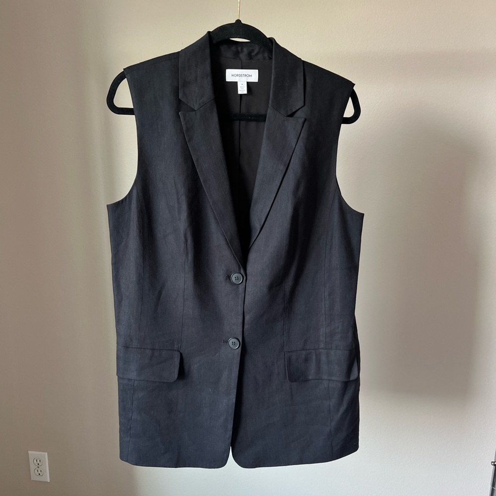 Nordstrom Black Blazer Vest